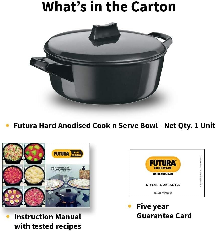Hawkins Cook-N-Serve Hard Anodised Bowl, 3 Litre Capacity  Free Shipping
